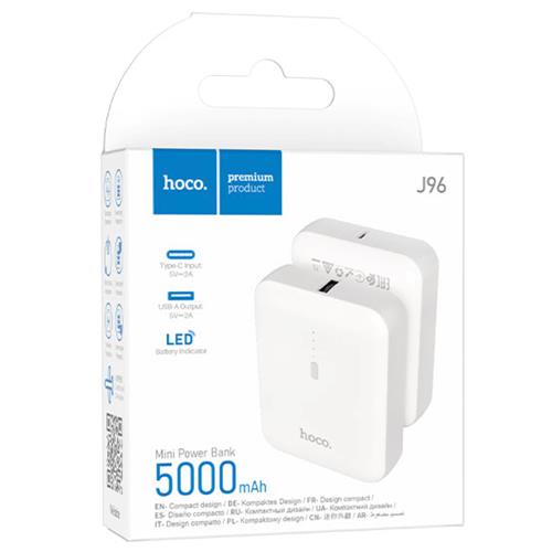 Powerbank 5.000 mAh salida USB-A, entrada USB-C Hoco J96 Blanco