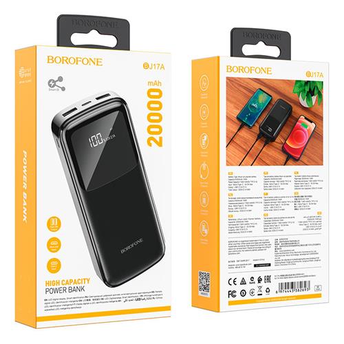 Powerbank 20.000 mAh Borofone BJ17A con Pantalla LCD Negro