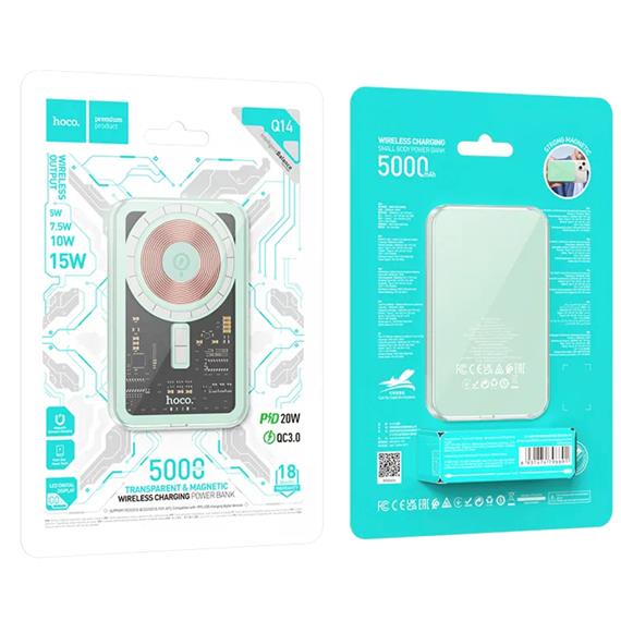 Powerbank 5.000 mAh 20W Hoco Q14 Ice Crystal MagsafeAzul