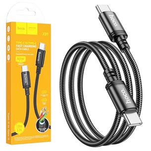 Cable Usb-C a Usb-C 60W 1 metro Hoco X89 Negro