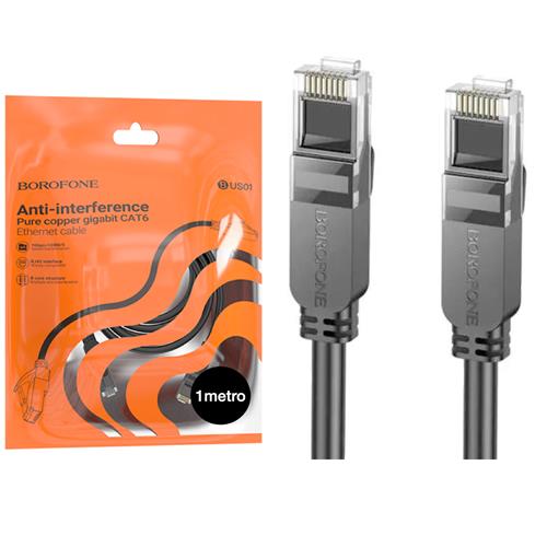 Borofone BUS01 Cable Ethernet Gigabit Cat. 6 1 metro Negro