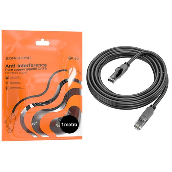 Borofone BUS01 Cable Ethernet Gigabit Cat. 6 1 metro Negro
