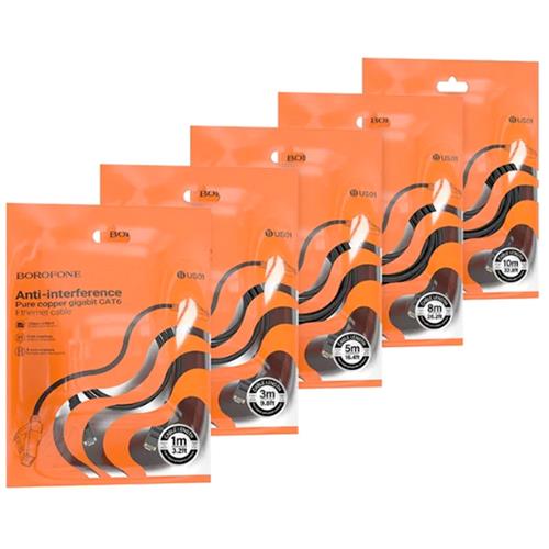 Borofone BUS01 Cable Ethernet Gigabit Cat. 6 1 metro Negro