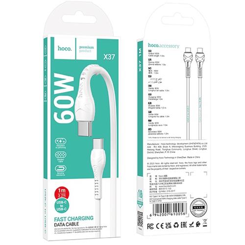 Cable Usb-C a Usb-C 1 metro 60W Hoco X37 Blanco