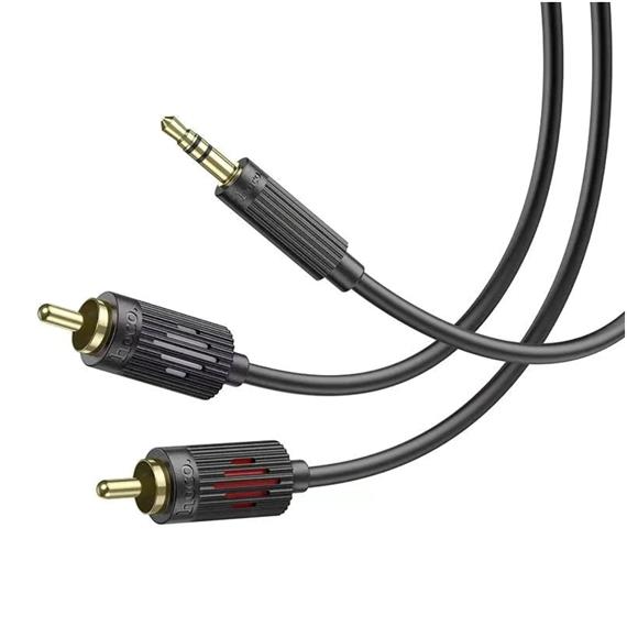 Cable de Audio Jack 3.5mm a Doble RCA 1.5 Metros Hoco UPA28 Negro