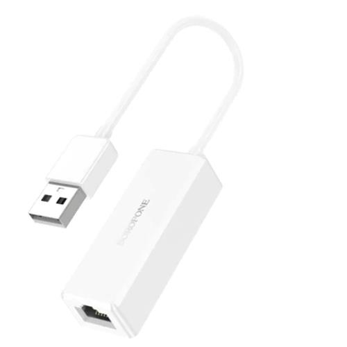 Borofone DH7 Adaptador USB-A a RJ45 Ethernet 100 Mbps Blanco