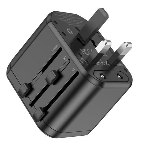 Borofone BAC1 Adaptador y Cargador Mundial con 2x USB