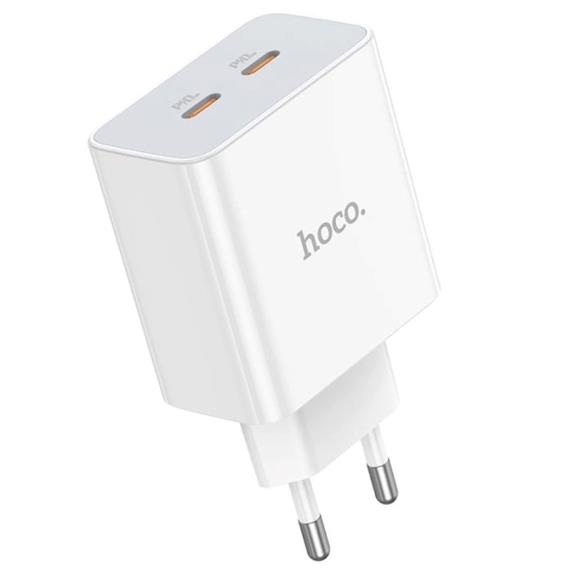 Cargador USB-C 35W X2 Hoco C108A Blanco
