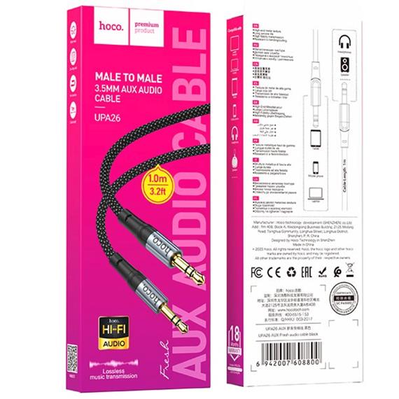 Cable Audio Jack 3.5mm a Jack 3.5mm 1 Metro Hoco UPA26