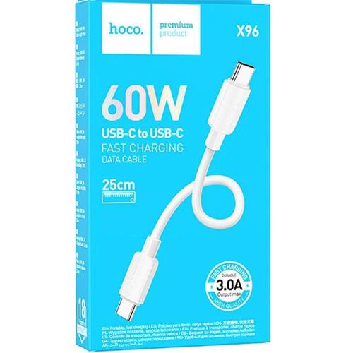 Cable USB-C a USB-C 0.25 metros 60w Hoco X96 Blanco