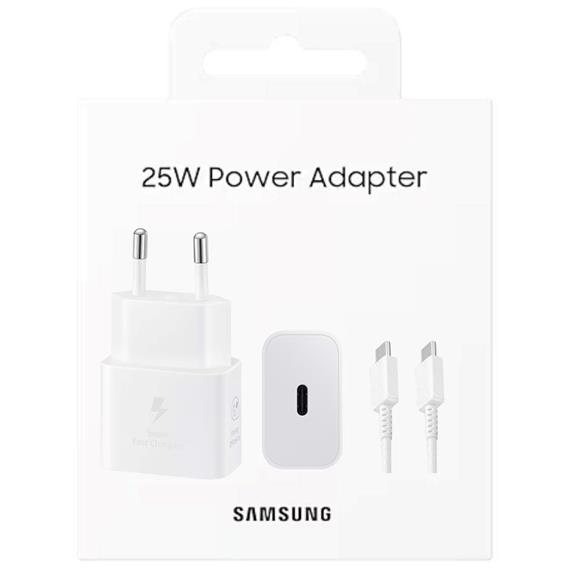 Cargador USB-C Fast Charger 25W+ Cable USB-C Samsung Blanco (EP-T2510)