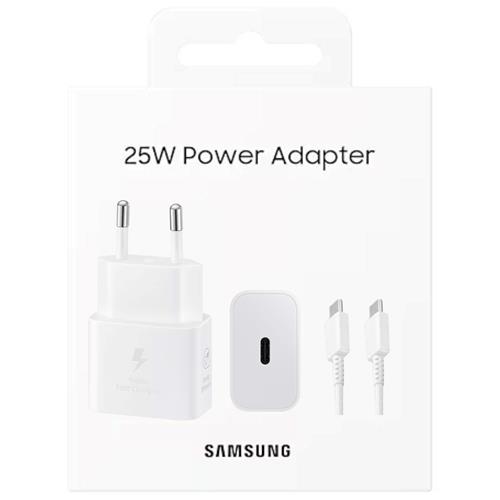 Cargador USB-C Fast Charger 25W+ Cable USB-C Samsung Blanco (EP-T2510)