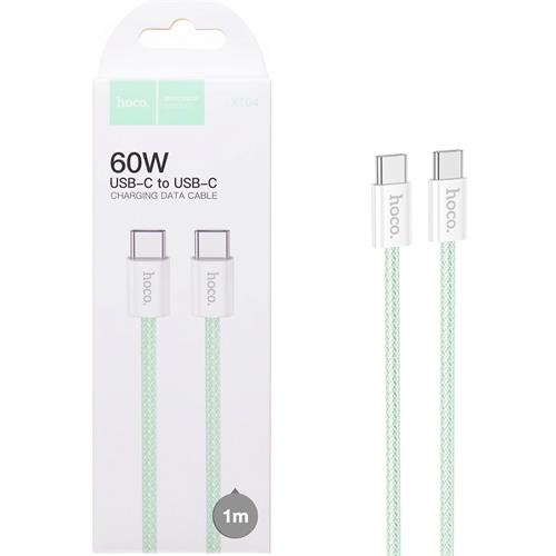 Cable USB-C a USB-C 1 Metros 60W Hoco X104 Trenzado Reforzado Verde