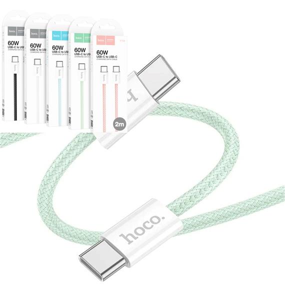 Cable USB-C a USB-C 2 Metros 60W Hoco X104 Trenzado Reforzado Verde