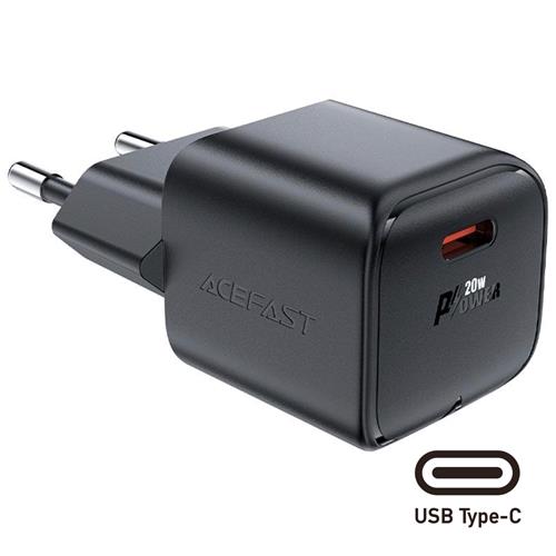 Cargador USB-C Acefast A73 Mini PD20W GaN Negro