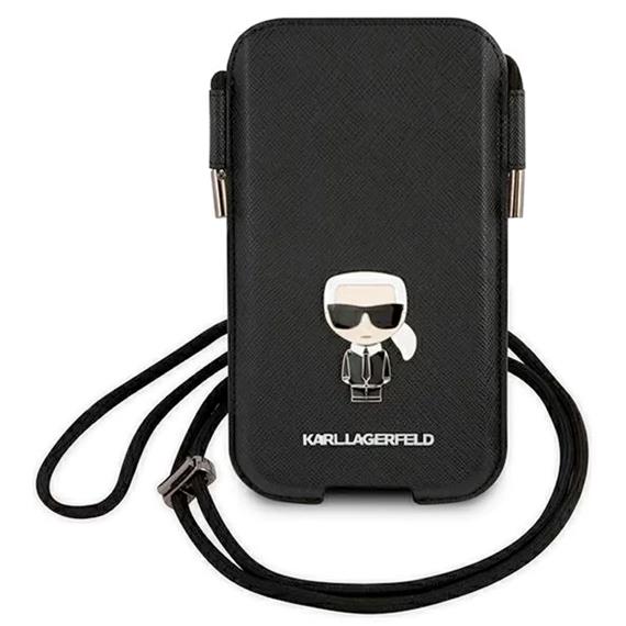 Karl Lagerfeld Torebka KLHCP12LOPHKMK 6.7" Negro Hardcase Saffiano Ikon