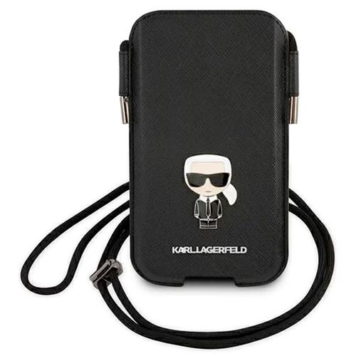 Karl Lagerfeld Torebka KLHCP12LOPHKMK 6.7" Negro Hardcase Saffiano Ikon