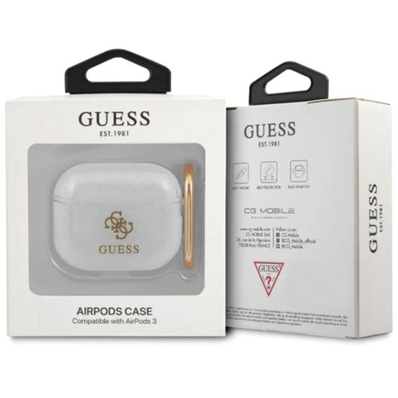 Guess GUA3UCG4GT Airpods 3 Cover Transparent Glitter Collection