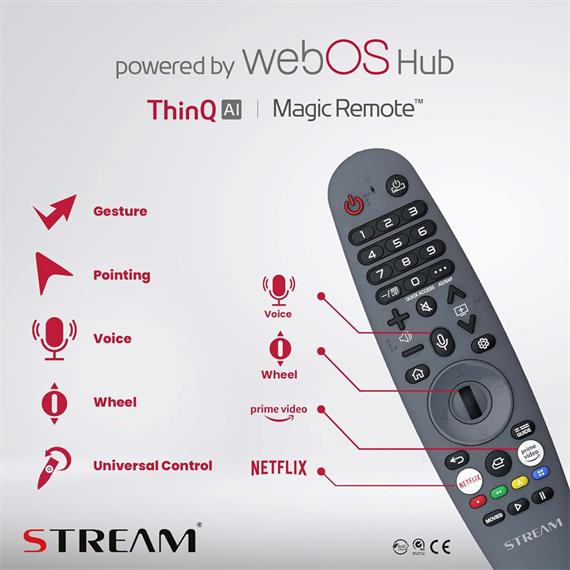 Televisor 50" STREAM SYSTEM 4K Smart TV WebOs by LG con Magic Remote
