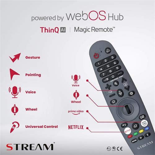 Televisor 50" STREAM SYSTEM 4K Smart TV WebOs by LG con Magic Remote