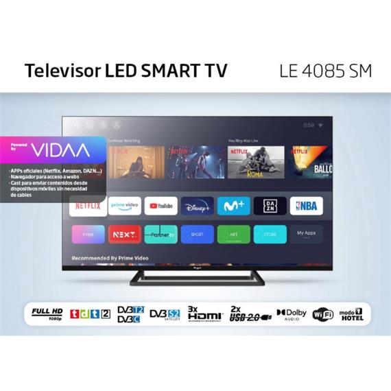 Televisor 40" Engel LE4085SM Smart TV Vidaa Full HD con Modo Hotel