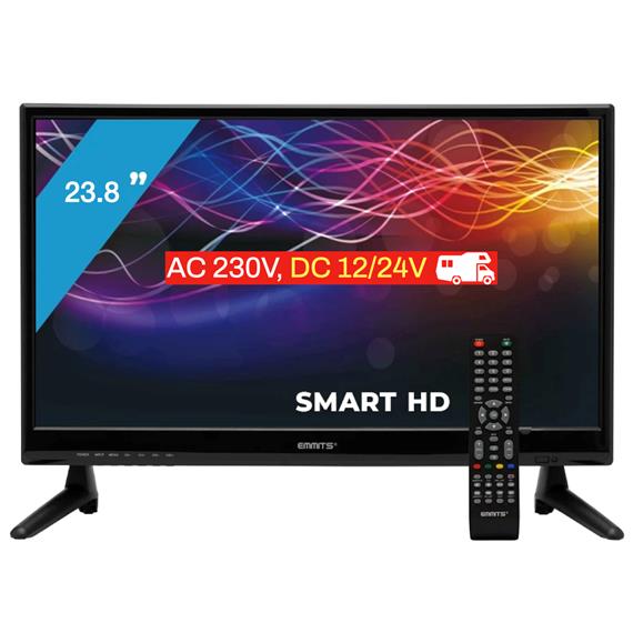Televisor 23.8" Emmits D-Led Dvb-T2 Smart TV Android 11 [12 Voltios]