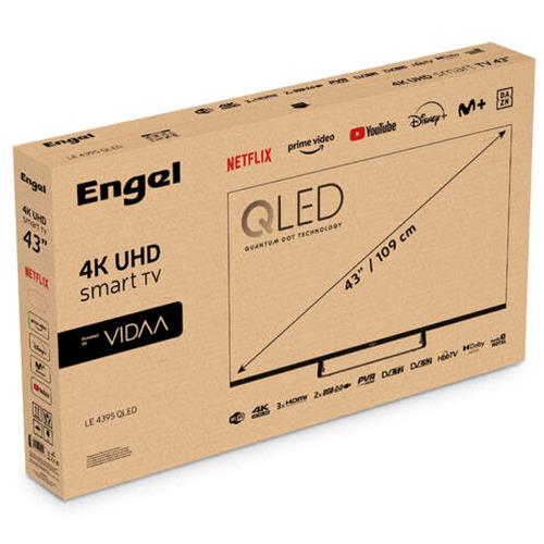 Televisor 43" Engel LE4395 QLED Smart TV Vidaa 4k UHD Modo Hotel