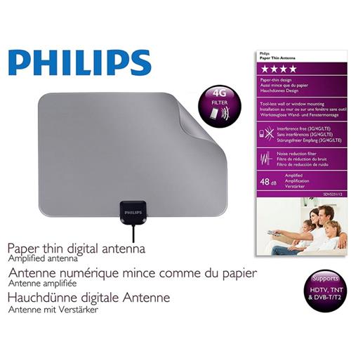 Philips SDV5231/12 Antena Amplificadora TV (48DB Y FILTRO 4G)