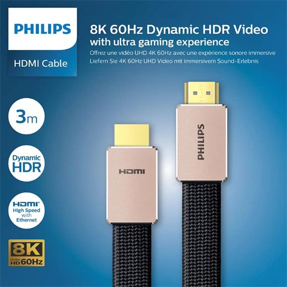 Philips SWV9030/10 Cable HDMI 2.1 Profesional 8K 60Hz 3 metros