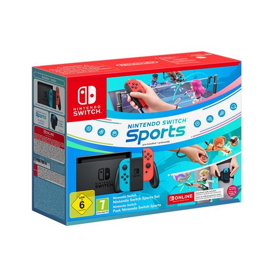 Nintendo Switch + Juego Sports + Cinta Pierna + 3 Meses Nintendo Online