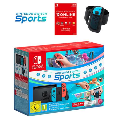 Nintendo Switch + Juego Sports + Cinta Pierna + 3 Meses Nintendo Online