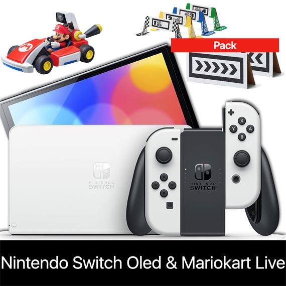 Nintendo Switch Oled Consola Blanca + Juego Nintendo Mario Kart Live: Home Circuit Mario