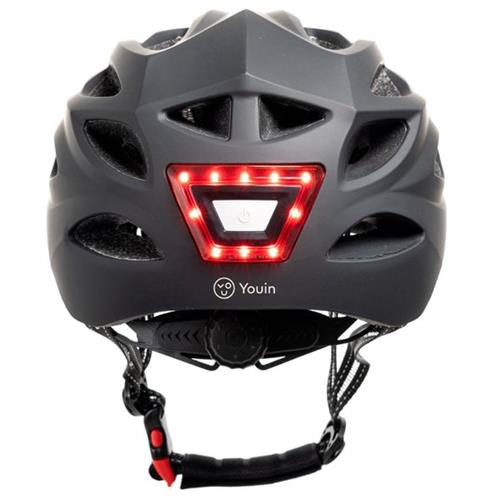 Youin MA1017 Casco MTB Luces Delanteras y Traseras L Negro