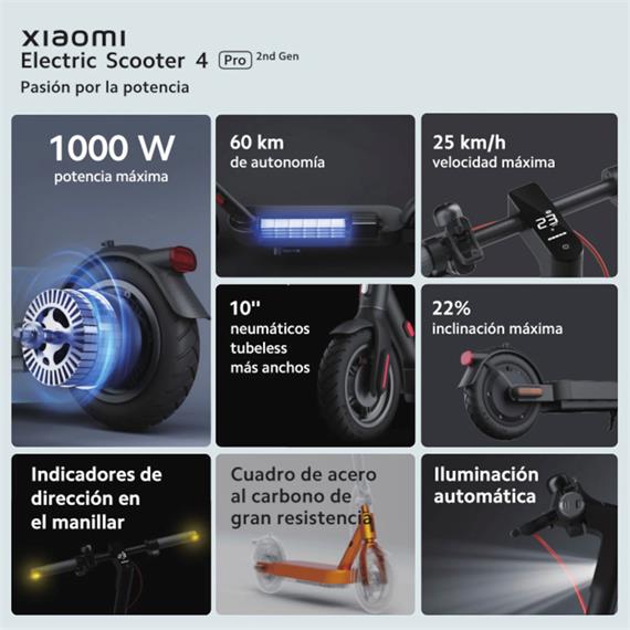 Xiaomi Mi Electric Scooter 4 Pro (2ª Generación) 400W 60Km Autonomía