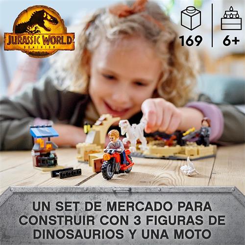 LEGO 76945 Persecución en Moto del Dinosaurio Atrocirraptor