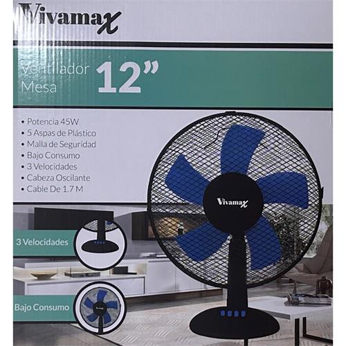 Vivamax VM-V12M Ventilador de Mesa 12"