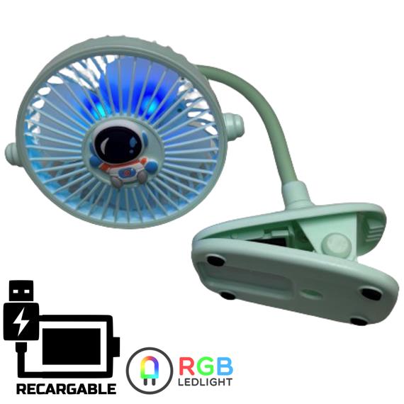 Beijiaju Ventilador BJJ8081 Recargable USB con Clip de Ajuste