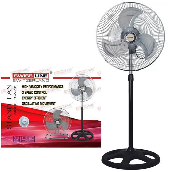Swiss Line SW-18 Ventilador Industrial de 18" 70W con 3 modos de colocación