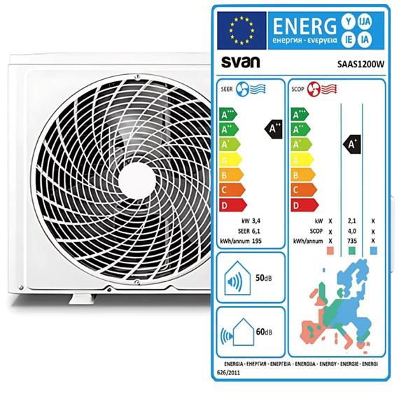 Svan SAAS1200W Aire acondicionado split 3000FR Frio/Calor A++/A+