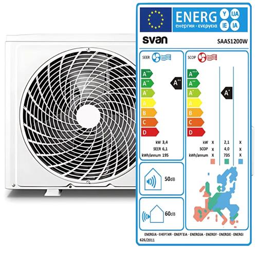 Svan SAAS1200W Aire acondicionado split 3000FR Frio/Calor A++/A+
