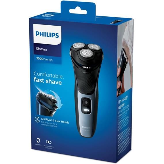 PHILIPS AFEITADORA S-3133/51 RECARGABLE / CORRIENTE / WET & DRY / PATILLAS