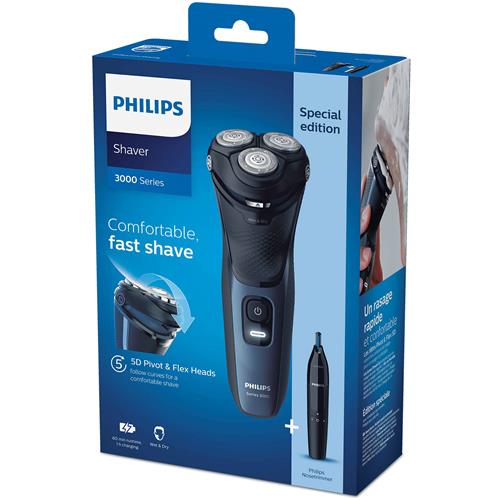 Philips Afeitadora S3134/57 Wet & Dry Pack con Naricero