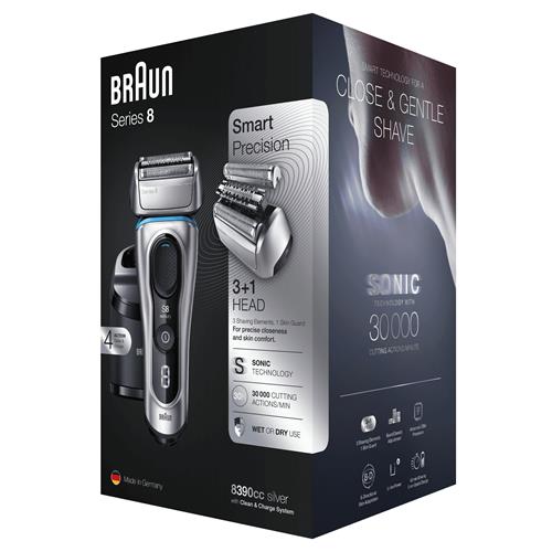 Braun Afeitadora Serie 8 8390cc Recargable con Base