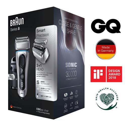 Braun Afeitadora Serie 8 8390cc Recargable con Base