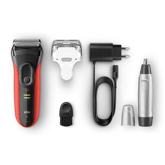 Braun Afeitadora Series 3 3030VS Negra/Rojo + Naricero