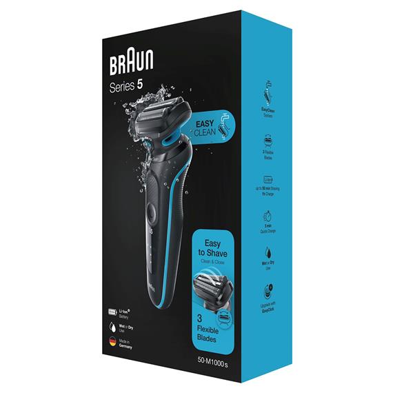 Braun Afeitadora 50-M1000S Serie 5 Recargable Easy Clean