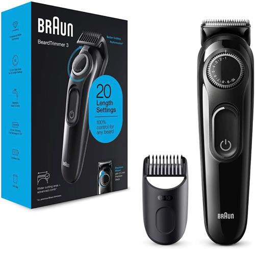 Braun BT3300 Recortadora de Barba Recargable con 20 Tamaños de corte