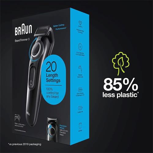 Braun BT3300 Recortadora de Barba Recargable con 20 Tamaños de corte