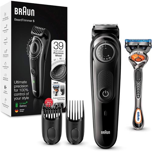 Braun BT5242 Recortadora de Barba Recargable con 39 Tamaños de corte