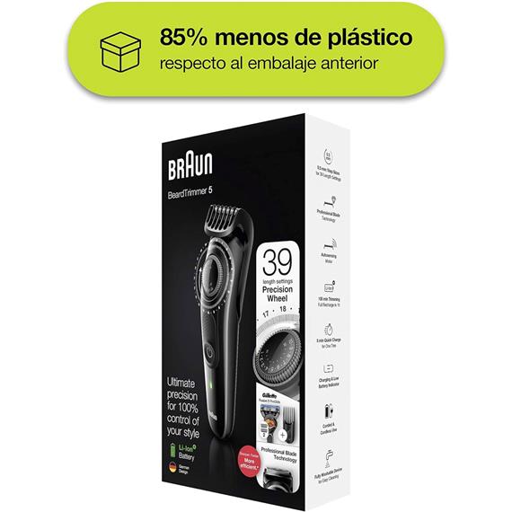 Braun BT5242 Recortadora de Barba Recargable con 39 Tamaños de corte